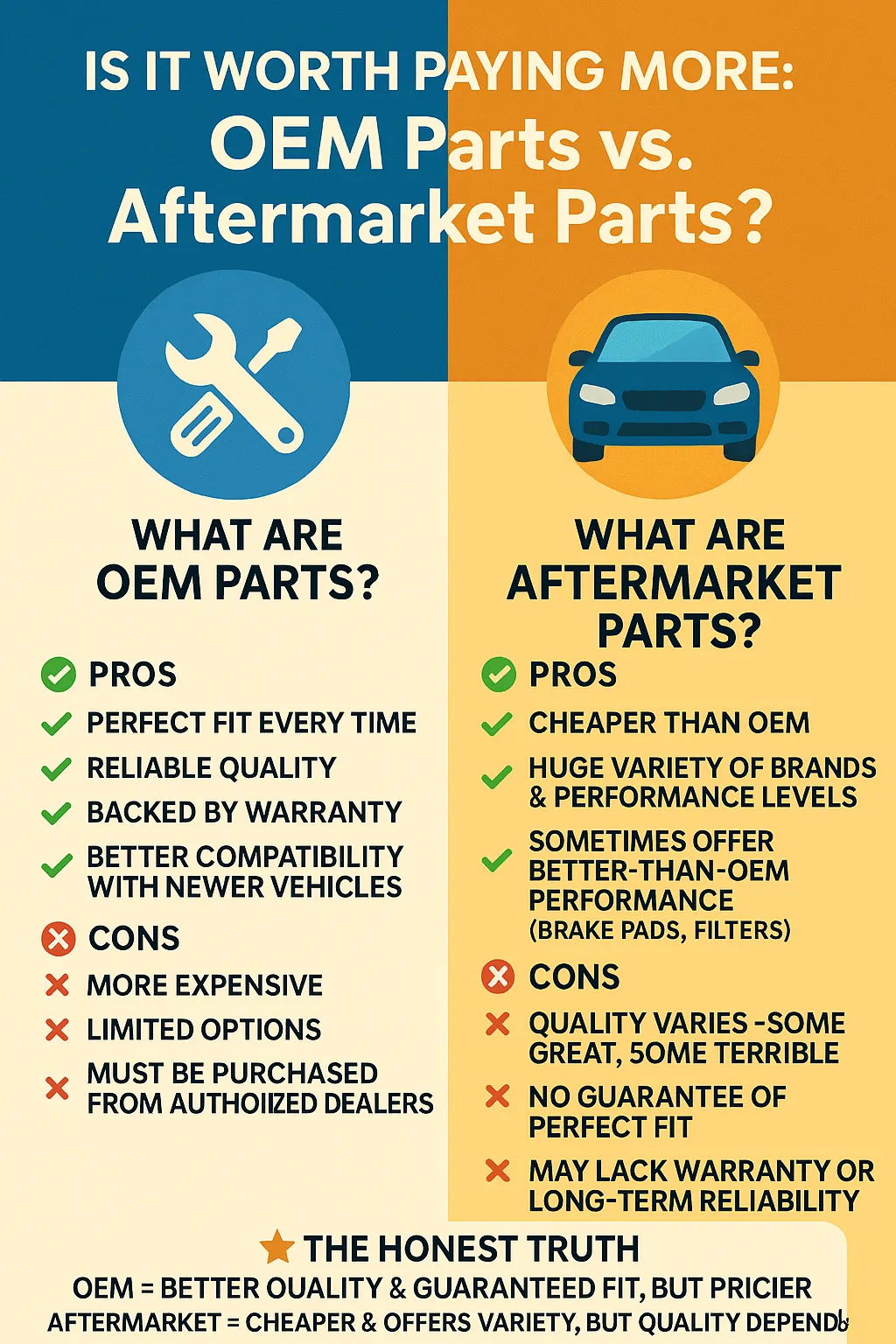 Is it Worth Paying More: OEM Parts vs. Aftermarket Parts? (The Honest Truth)